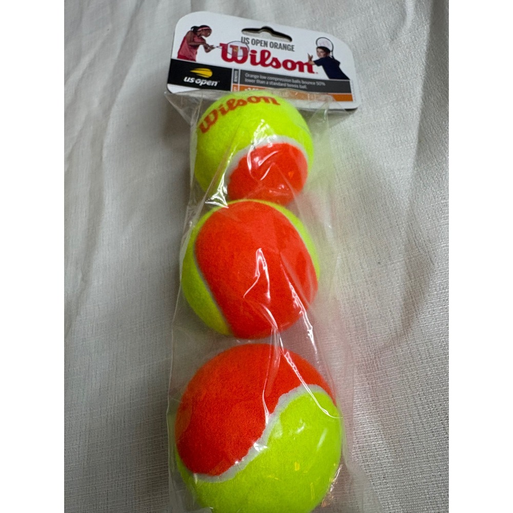 Wilson US Open Orange Youth Tennis Balls 3 Pack Low Compression Age 9-10 WRT1373